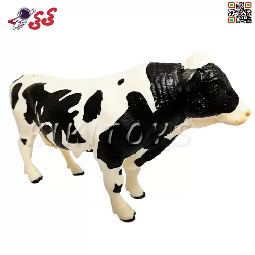 قیمت فیگور حیوانات ماکت گاو نر سیاه و سفید figure of cow 336