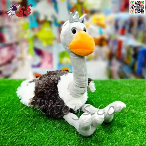 سایت خرید عروسک پولیشی شترمرغ تاج دار 35 سانتیمتر اسباب بازی Ostrich polishing doll