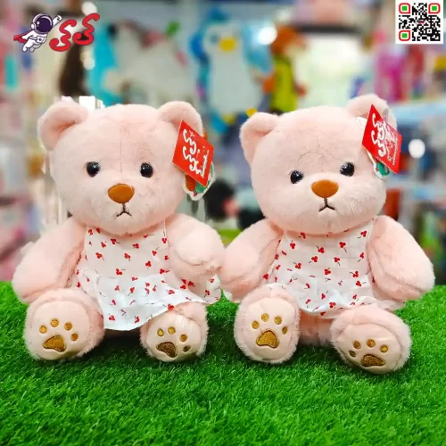 قیمت عروسک خرس صورتی لباس گلدار اسباب بازی Plush Teddy Bear doll 60099