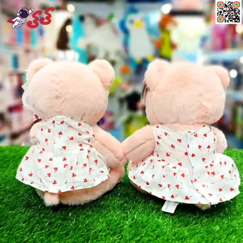 سفارش انلاین عروسک خرس صورتی لباس گلدار اسباب بازی Plush Teddy Bear doll 60099