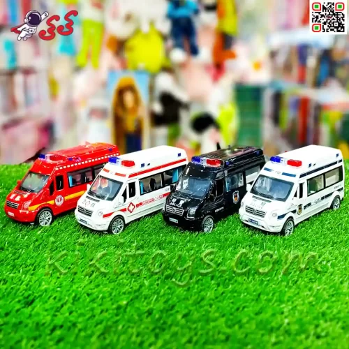 ماشین فلزی آمبولانس و پلیس اسباب بازی سری مشاغل Police car and Ambulance A0608