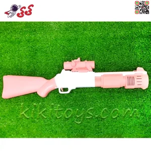 قیمت و مشخصات تفنگ حباب ساز اسباب بازی برقی بزرگ صورتی  BUBBLE GUN P049