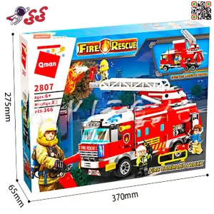 عکس لگو ماشین آتشنشانی اسباب بازی برند کیومن Qman 2807