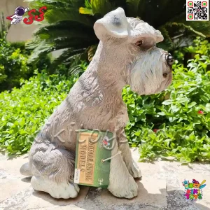 خرید فیگور حیوانات ماکت سگ اشنایزر اسباب بازی نرم و گوشتی بزرگ Schnauzer dog figure﻿﻿ 768