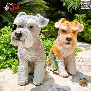 قیمت فیگور حیوانات ماکت سگ اشنایزر اسباب بازی نرم و گوشتی بزرگ Schnauzer dog figure﻿﻿ 768