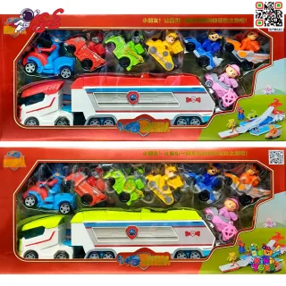 تریلی سگ‌های نگهبان Paw Patrol با 7 ماشین و رمپ بازی – کامیون حمل‌ونقل کودکان مدل 599150