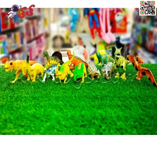 فیگور باغ وحش دایناسور پارک ژوراسیک بسته 12 عددی DINOSAUR WORLD 7012