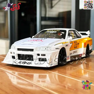 ماکت ماشین فلزی نیسان اسکای لاین جی تی آر Nissan Skyline Ares GTR R34 مقیاس 1:24