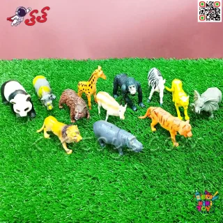 حیوانات اسباب بازی فیگور باغ‌وحش ست 12 عددی ANIMAL WORLD مدل 60771