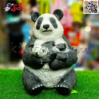 فیگور حیوانات ماکت خرس پاندا نشسته بزرگ نرم Panda X090