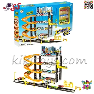 ست بازی پارکینگ چندطبقه کودک با ماشین فلزی مدل P8199A-2 | Parking Scene 4 Level Garage اسباب‌بازی آموزشی
