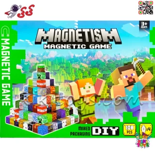 لگو مگنتی ماینکرافت 108 قطعه مدل Magnetic Game کد 3225 | خانه‌سازی مغناطیسی با 4 مینی فیگور