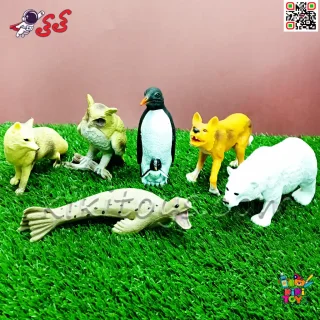 فیگور حیوانات قطبی اسباب بازی 6 عددی FAUNA THE WORLD مدل JD7A