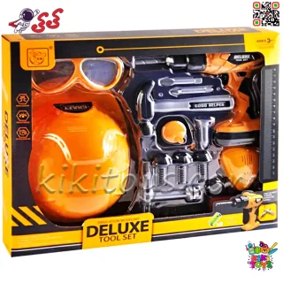 ست ابزار مهندسی کودک Deluxe Tool Set کد 3299 | دریل برقی اسباب بازی با کلاه و عینک ایمنی