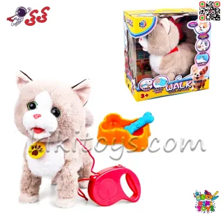 گربه پولیشی رباتی شارژی متحرک با قلاده و صدا مدل 55G8