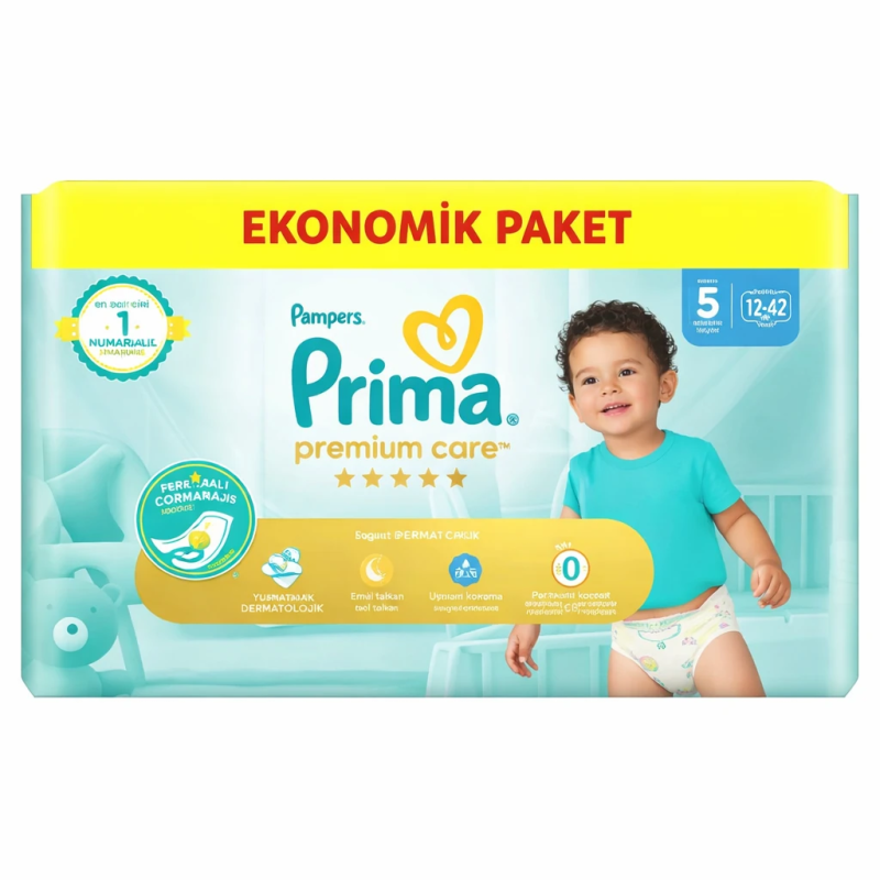 پوشک بچه پریما سایز پنج بسته 42 عددی