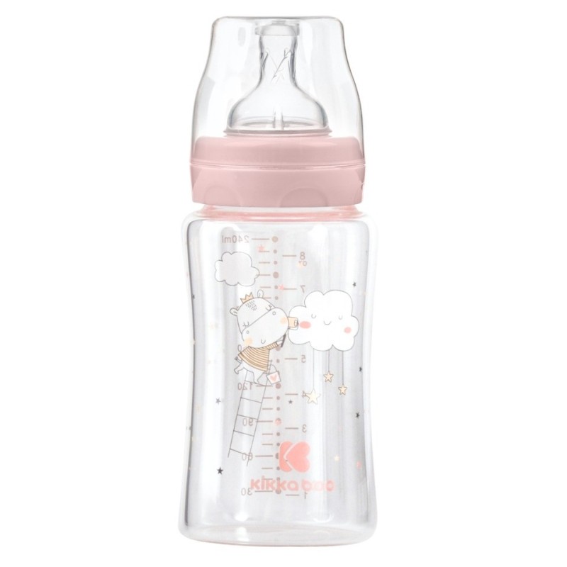 شیشه شیر شیشه ای کیکابو 240 میل مدل hippo dreams