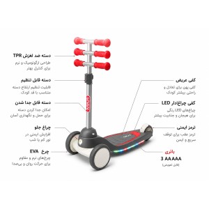 اسکوتر کودک کیوپلی QPlay مدل Mika LED