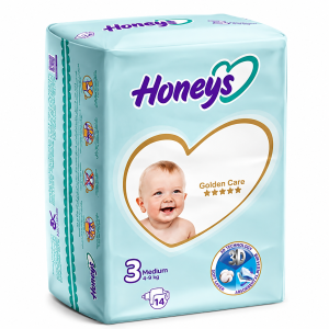 پوشک بچه هانیز سایز 3 بسته ی 14 عددی
