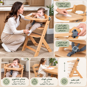 صندلی غذاخوری کودک کیکابو مدل Nordy