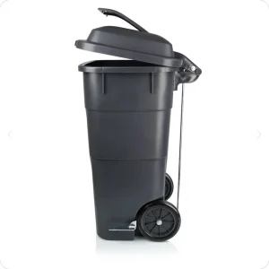 سطل زباله دو درب 120 لیتری چرخ دار و پدال دار گودبین 6185.webp