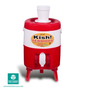 کلمن آب پایه دار لیوان دار 4 لیتری کیش ترموس