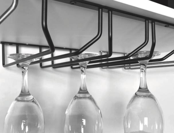 رک دو ریلی جای گیلاس زیر کابینت هوایی رنگ مشکی برند فانتونی