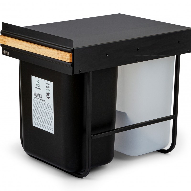 سطل زباله دو مخزن متال وود برند هوفل