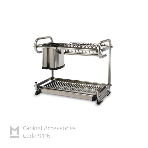 آبچکان 2 طبقه استنلس استیل همراه جای کارد و قاشق و چنگال کد 9116 برند ملونی