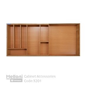 جای قاشق چنگال چوبی با قابلیت رگلاژ کد ۳۲۰۱ برند ملونی