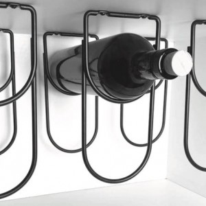 رک دو طبقه جا بطری زیر کابینت هوایی رنگ مشکی برند فانتونی