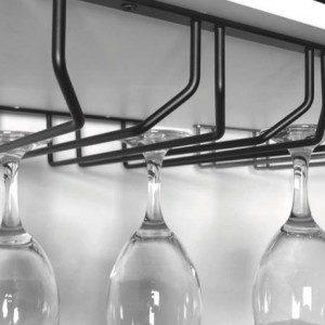 رک دو ریلی جای گیلاس زیر کابینت هوایی رنگ مشکی برند فانتونی