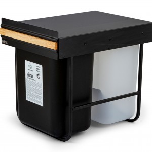 سطل زباله دو مخزن متال وود برند هوفل