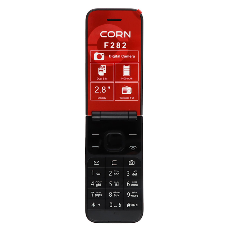 گوشی موبایل تاشو برند CORN مدل F282 دو سیمکارت همراه با گارانتی ۱۸ ماهه