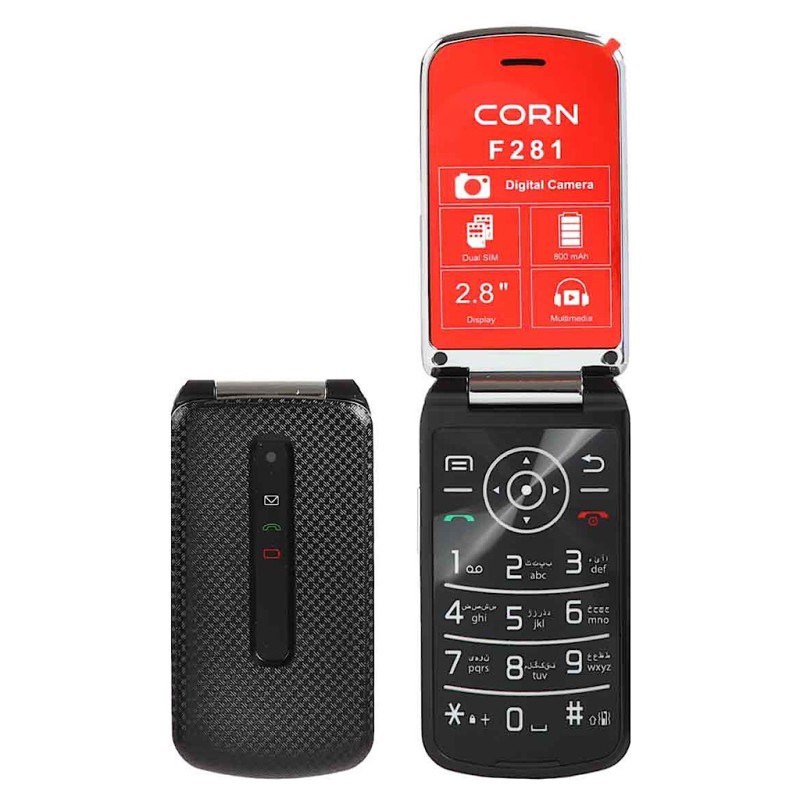 گوشی موبایل تاشو برند CORN مدل F281 دو سیمکارت همراه با گارانتی ۱۸ ماهه