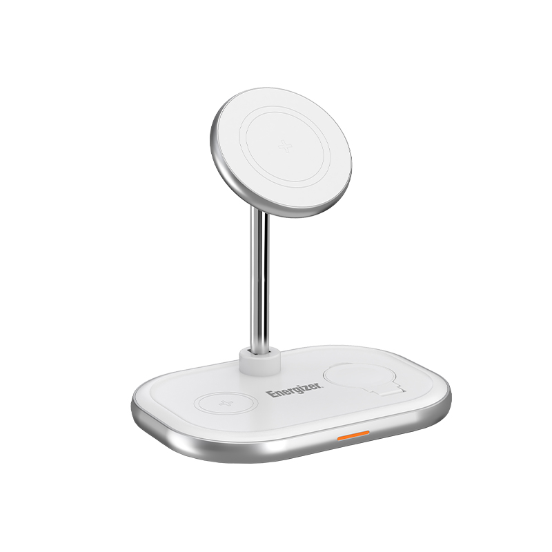 استند شارژر وایرلس مگ سیف 3 کاره انرجایزر مدل WCP303 توان 15 وات به همراه کابل USB-C همراه با گارانتی