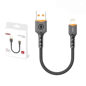 کابل پاوربانکی M16 MAX طول ۲۰ سانتی متر USB-C و USB-A به لایتنینگ 3A