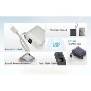 پاوربانک کیو سی وای مدل PB10C ظرفیت 10000 میلی ‌آمپر ساعت