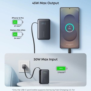 پاور بانک 45W انکر مدل A1638 ظرفیت 10000 میلی آمپر ساعت