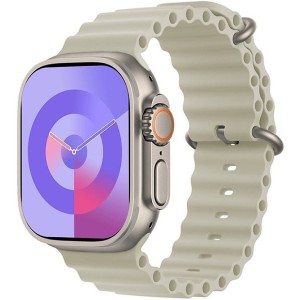 ساعت هوشمندطرح اپل از برندKEQIWEAR مدل  KW70 Ultra 3 با ۱۰ بند سیلیکونی ضد آب