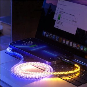 کابل تایپ سی 60 وات فیلیپس Philips مدل DLC5140C طول 1.2 متر با نور RGB همراه با گارانتی