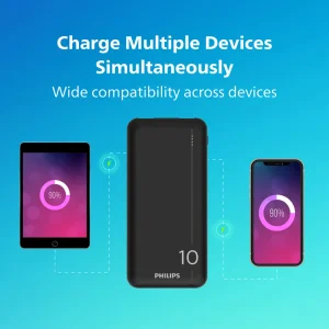 پاور بانک 10000 فیلیپس PHILIPS مدل DLP1812PB توان 20 وات با گارانتی شرکتی