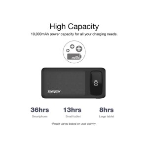 پاور بانک انرجایزر PowerSafe 20W PD مدل UE10063PQ ظرفیت 10000 میلی آمپر سه پورت به همراه کابل USB-C