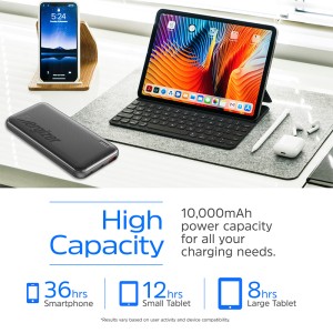 پاور بانک انرجایزر PowerSafe 22.5W PD مدل UE10055PQ ظرفیت 10000 میلی آمپر سه پورت به همراه کابل USB-C همراه با گارانتی