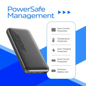 پاور بانک انرجایزر PowerSafe 22.5W PD مدل UE10055PQ ظرفیت 10000 میلی آمپر سه پورت به همراه کابل USB-C همراه با گارانتی