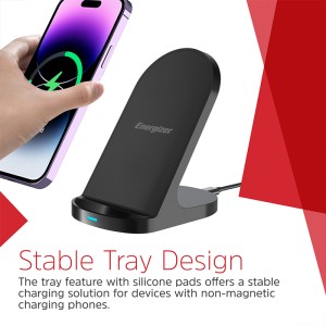 استند شارژر وایرلس انرجایزر مدل WCP108 توان 15 وات به همراه کابل USB-C همراه با گارانتی