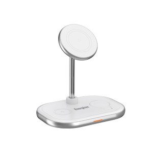 استند شارژر وایرلس مگ سیف 3 کاره انرجایزر مدل WCP303 توان 15 وات به همراه کابل USB-C همراه با گارانتی