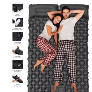 تشک بادی بالشت‌دار دو نفره گرین لاین | Green Lion Double Air Bed Inflatable Air Mattress
