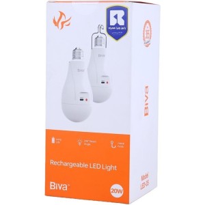 لامپ شارژی بیوا مدل LED-03 ظرفیت ۲۰ وات مهتابی
