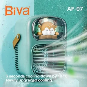 پنکه رومیزی شارژی بیوا Biva FA-07 desktop Cooling fan  دارای مخزن آب